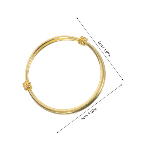 2 Count Copper Gold-Plated Bracelet Anklet Child Adjustable Push-Pull 1