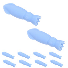 20Pcs Blue Silicone Pencil Caps Chewable Sensory Pen Topper Cute Squid