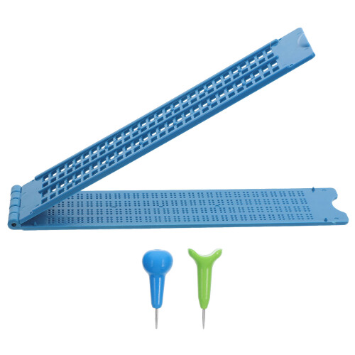 Braille Slate And Stylus Kit Plastic Blue Writing Tool For Learning