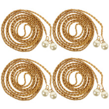 8Pcs Woven PU Curtain Holdbacks Gold Tie Backs for Curtains and Drapes