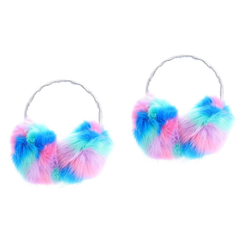 2 Pcs Plush Warm Earmuffs Warmer Protection Women'S 2