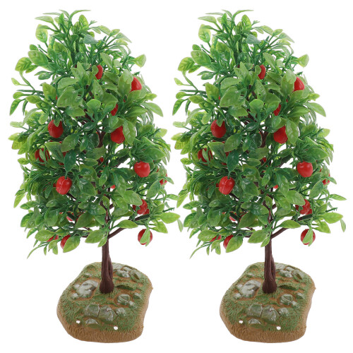 8Pcs Lightweight Green Fruit Tree Ornaments for Micro Landscape DIY