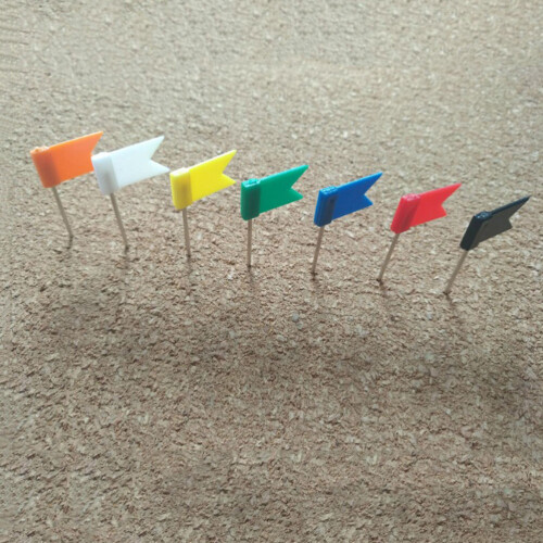 160Pcs Assorted Color Map Flag Push Pins Office Tacks for Maps 2