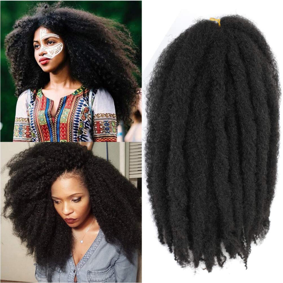 Unisex Afro Kinky Marley Braiding Hair 18 Inch Cuban Twist Crochet Braids 3 Packs Pretextured