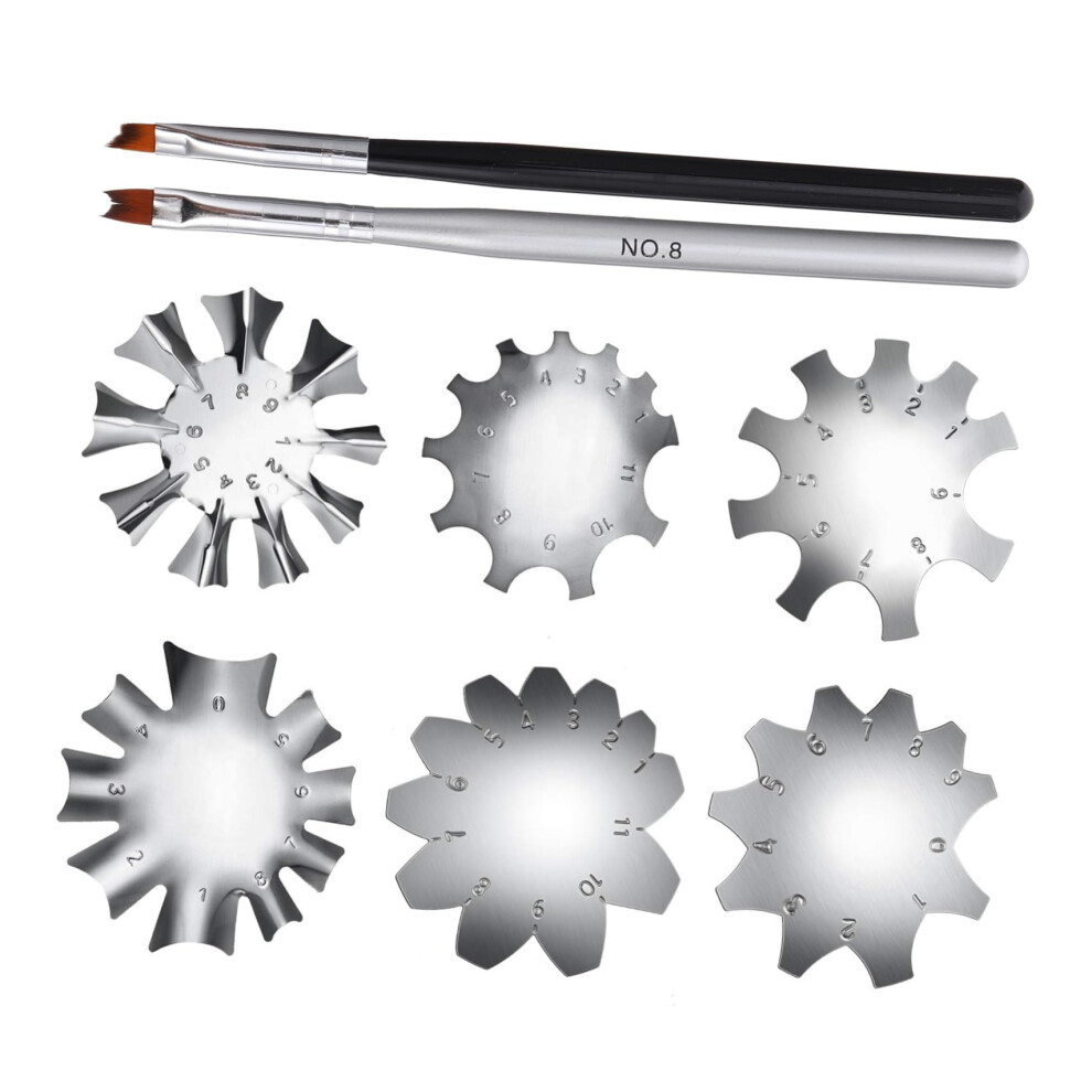 French Nail Cutter Stainless Steel Set, 8pcs Manicure Trimmer Kit for DIY Acrylic Nails