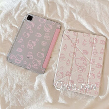 Capa protetora rosa Hello Kitty compatível com iPad Pro 2024, Air 6/5/4, Y Fold 7/8/9, 13 polegadas.