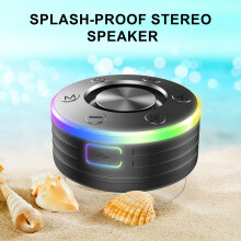 Cainteoir Gan Sreang SUSUchens atá comhoiriúnach le Bluetooth le Soilse RGB LED IPX7 Uiscedhíonach Cainteoir Mini Steirió Inaistrithe atá Éasca