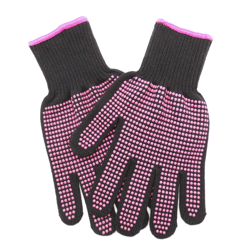 Heat Resistant Glove for Curling Iron with Silicone AntiSlip Bumps, 300C Heat Protection, Universal Pair