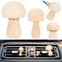 3 stuks paddenstoelvormige ventilatieclips, houten diffuser ventilatieclips compatibel met auto-interieuraccessoires, handgemaakte
