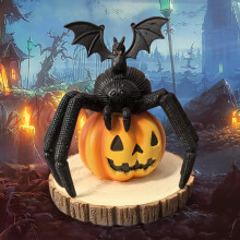 Tacar Ornáidí Oíche Shamhna: Damhán Alla, Pumpkin, Ialtóg - Roisín Sintéiseach, Dealbha Mionsonraithe don Chlós, don Bhaile, don Fhuinneog,