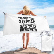 Jeg er ikke stedfaren, jeg er faren, der tog skridtet op. Strandhåndklæde, mikrofiberhåndklæder, blødt strandtæppe til parade, svømning, yoga,