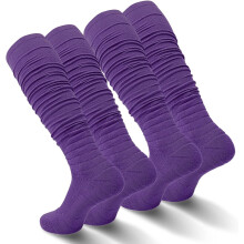 Kiibsot Scrunch Football Socks Ultra Long 1 Pair/2 Pairs Combed Cotton With Ankle Support Padded Knee High Socks for Youth Adult