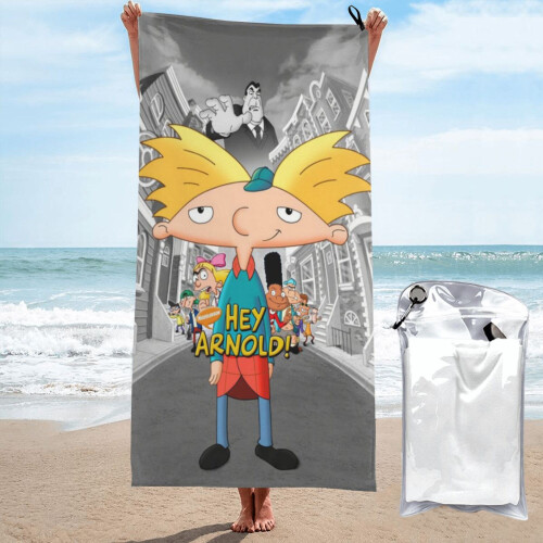 Πετσέτα μπάνιου Hey Arnold Cartoon γρήγορο στέγνωμα Πετσέτα θαλάσσης από μικροΐνες για