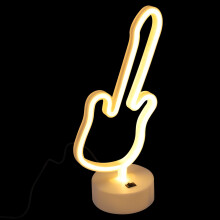 Luminária de neon em formato de guitarra para base de mesa de jantar, placa de LED para cabeceira, decoração de sala de jantar ou sala de música.