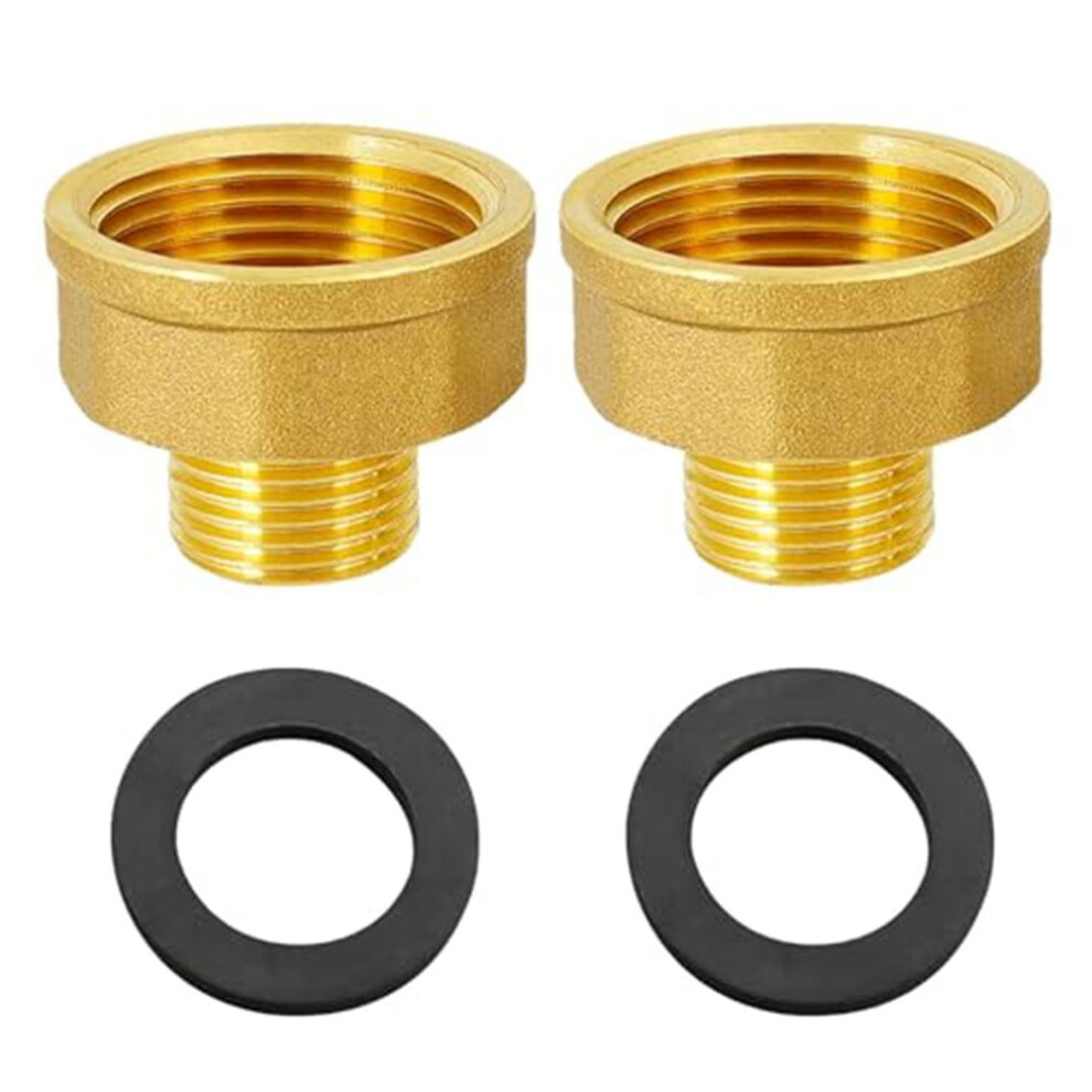 2Pcs 1 In Female To 1/2 In Male Thread Brass Hex Bushing Reducing Connector 9048212584070