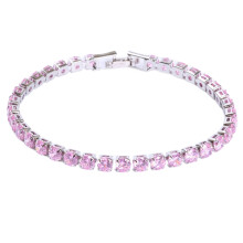 Chique armband met strasssteentjes, delicate en verfijnde veelkleurige sprankelende details, een prachtige tennisarmband voor dames, perfect als
