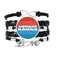 Armband met de naam van het land Luxemburg, liefdesaccessoire, gedraaid leren gebreide polsband