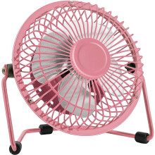 Tutuviw 4-Zoll-Tischventilator aus Metall mit USB-Anschluss, Pink