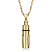 Collana unisex con flacone di profumo apribile in acciaio inossidabile, stile Ins, con placcatura galvanica, gioiello alla moda.