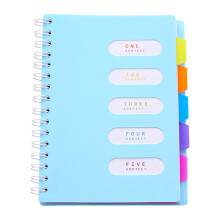 Grande promotion ! Cahier Poaug 5 sections grand format avec intercalaires, bleu, idéal pour le bureau, les loisirs créatifs et la papeterie.
