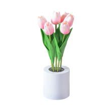 LED-nachtlampje met kunstbloemen in een vaas, tafellamp voor huisdecoratie, slaapkamer, bruiloft, feest - past bij de inrichting van de kamer