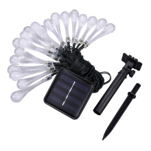 Solar lichtslinger voor buiten, 30 lampjes, 8 standen, warm wit, druppelvormige lichtslinger, geschikt voor tuin, terras, binnen, feestjes,