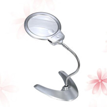 Chuangji skrivebordsforstørrelsesglass LED-lys justerbar metallslangestativ forstørrelsesglass skrivebordslampe (uten batteri)