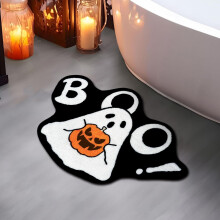 SUSUchens Tappeto da bagno di Halloween, morbido tappetino da bagno a forma di fantasma e zucca in peluche, cuscino antiscivolo assorbente per il