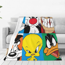 Blaincéad Anime Bugs Bunny gleoite, flanal bog éadrom cluthar do pháistí, maisiúchán leapa & tolg, uile-séasúr 60x50 orlach (40"x30")