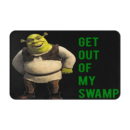 Πατάκι πόρτας Shrek Get Out Meme, αντιολισθητικό πλενόμενο χαλί για εσωτερικούς και