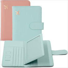 Passhülle, Passhülle mit Kartenfächern, hübsche Passhülle für Damen/Herren, wasserdichte RFID-blockierende Reisebrieftasche (Moosgrün, neu)