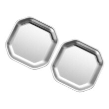 2 bucăți octogonale farfurii decorative pentru gustări, tavă metalică japoneză din oțel inoxidabil