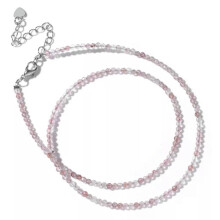 RSAMD Squisita collana con piccole perline, girocollo in cristallo naturale per donna, gioielli bohémien - 2 Quarzo fragola