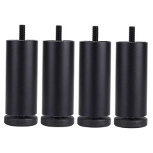 4x Verstellbare Möbelfüße aus Aluminiumlegierung zum Selberbauen für Couchtisch, Sofa, Bett und Kühlschrank – Schwarz, 15 cm