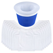 Conjunto de 20 meias para filtros de piscina, compatíveis com piscinas enterradas e acima do solo, para limpeza de detritos e folhas.