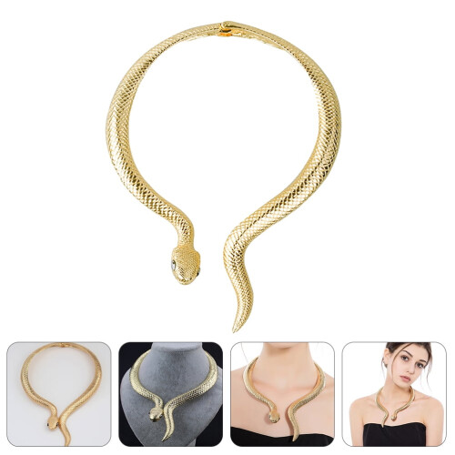 Collana a serpente dorata regolabile Eease per Halloween e feste 2