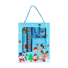 Coffret cadeau de papeterie de Noël pour enfants : cahier, crayons et articles sur le thème de Noël