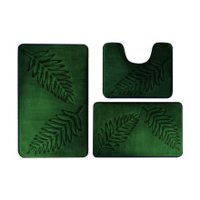 Tapetes de banheiro Mouliraty, conjunto de 3 peças, estampa de folhas e flores, absorventes e antiderrapantes, 40,6 x 60 cm, para banheiro, lavabo,