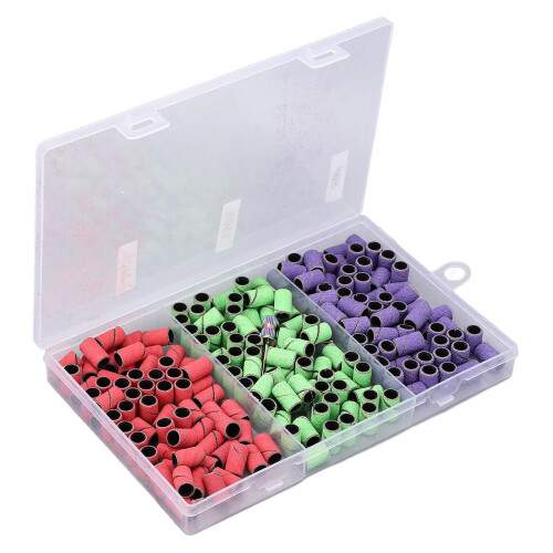 Nail Drill Sanding Bands 210pcs with 2 Mandrels, Multiple Grits for Effective Callus Removal 1