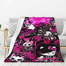 Hello Kitty Fleecedecke, superweiche, kuschelige Überwurfdecke, Kinderbettwäsche – Eigenschaften: Superweich, 102 x 76 cm