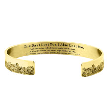 Pulseira Memorial YiFudd para Minha Esposa em Aço Inoxidável com Gravação