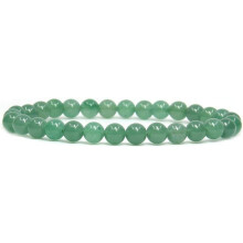 Brățară unisex cu pietre semiprețioase lucrate manual, din mărgele rotunde de 6 mm, elastică, 7"