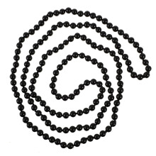 ZONHEBIN1.5M Retro Dame Simulerede Perler Lang Halskæde Kæde til Sweaterdekoration (Sort)