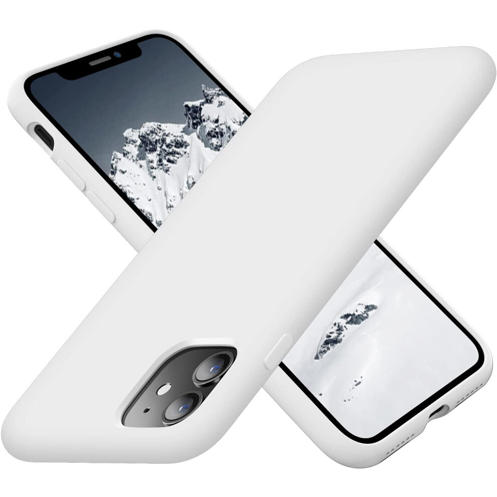 Designed For Compatible With Iphone 11 Case, Silicone Ultra Slim Shockproof Phone Case With [Soft Anti-Scratch Microfiber Lining], 6.1 Inch, White 9048212723301