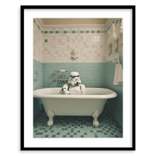 ASPORIC Star Wars Badrumskonsttryck - Vintage-stil Darth Vader, Stormtrooper, Yoda Poster, 20x16 tum, oramad