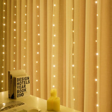 Luci natalizie a stringa da 300 LED, 3 metri, alimentazione USB, telecomando a 8 modalità, impermeabili, luce bianca calda, compatibili con