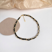 Modesmykker Charm Nøgleben Kæde Justerbar Kvast Kvinder Armbånd Choker Læder Kæde Halskæde