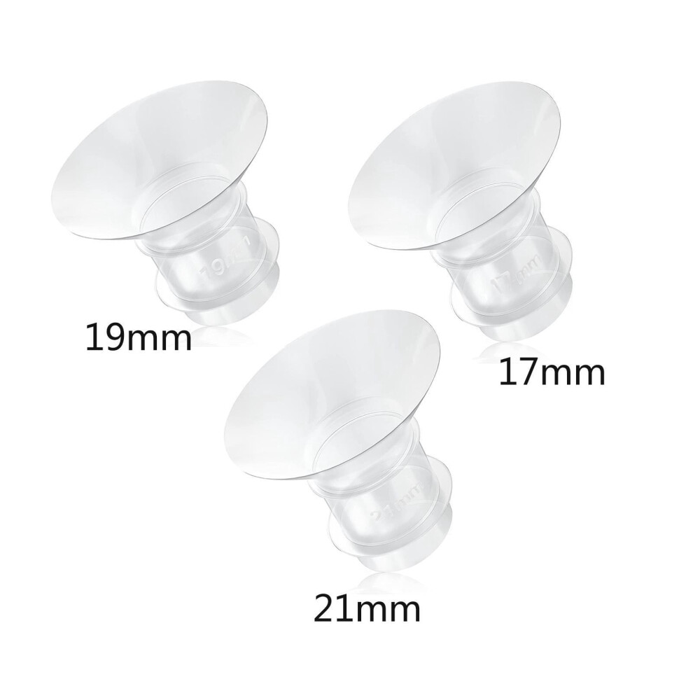 17/19/21mm Flange Insert Compatible with Medela/Willow/Tsrte/Momcozy S9 S10 S12 & Spectra S1 S2, Retractable Nipple Tunnels (3 Pack)