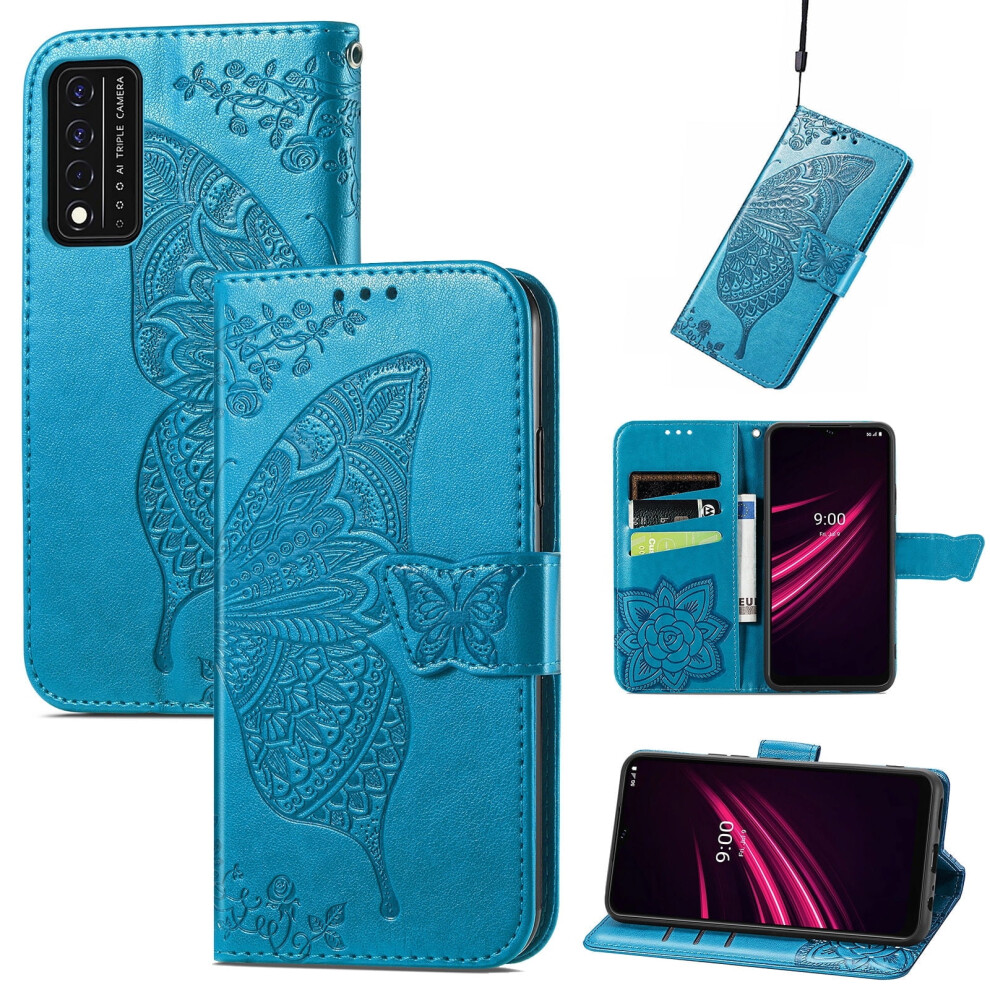 For T-Mobile Revvl V+ 5G Case, T-Mobile Revvl V+ 5G Wallet Folio Case Magnetic Closure Rfid Blocking Card Slots Kickstand Shockproof Case 9048212996262