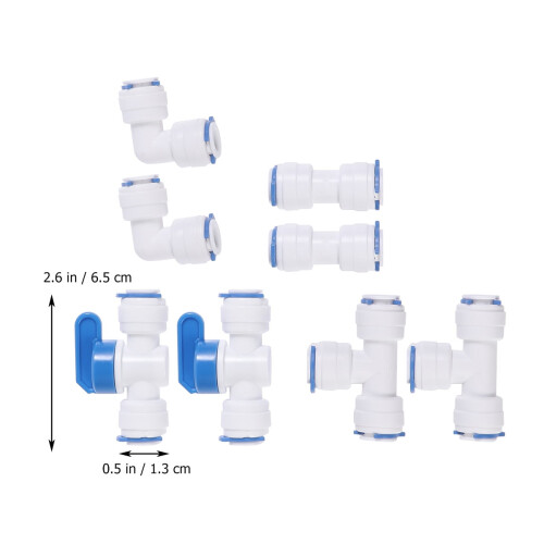 Ensemble de 8 raccords rapides professionnels 3/8 pouces pour tubes d'eau 1